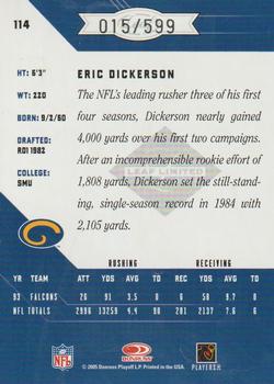 2005 Leaf Limited #114 Eric Dickerson Back