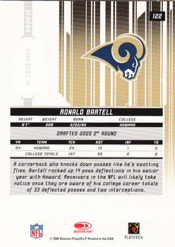 2005 Leaf Rookies & Stars #122 Ronald Bartell Back
