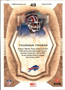 2009 Donruss Threads - Pro Gridiron Kings #49 Thurman Thomas Back