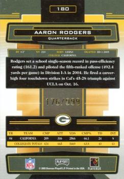 2005 Playoff Absolute Memorabilia #180 Aaron Rodgers Back