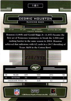 2005 Playoff Absolute Memorabilia #181 Cedric Houston Back