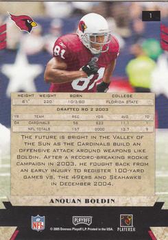 2005 Playoff Honors #1 Anquan Boldin Back