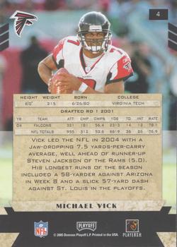 2005 Playoff Honors #4 Michael Vick Back