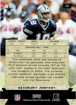 2005 Playoff Honors #28 Keyshawn Johnson Back