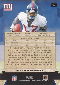 2005 Playoff Honors #67 Plaxico Burress Back