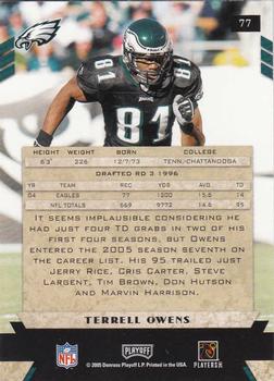 2005 Playoff Honors #77 Terrell Owens Back