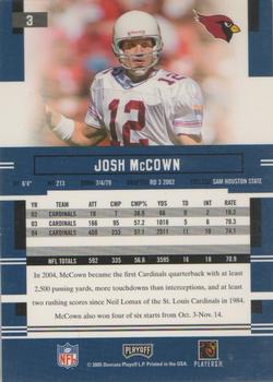 2005 Playoff Prestige #3 Josh McCown Back