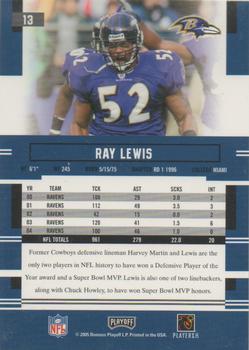 2005 Playoff Prestige #13 Ray Lewis Back