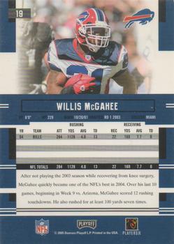 2005 Playoff Prestige #19 Willis McGahee Back