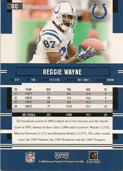 2005 Playoff Prestige #60 Reggie Wayne Back