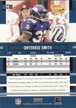2005 Playoff Prestige #76 Onterrio Smith Back