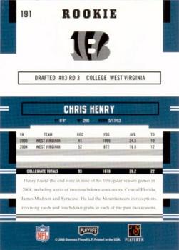 2005 Playoff Prestige #191 Chris Henry Back
