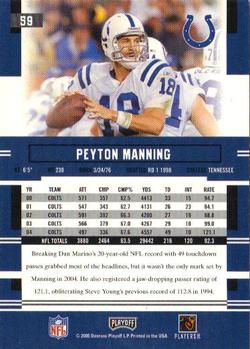 2005 Playoff Prestige #59 Peyton Manning Back