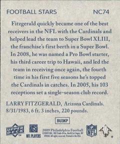 2009 Philadelphia - National Chicle #NC74 Larry Fitzgerald Back
