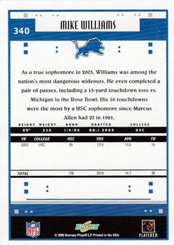 2005 Score #340 Mike Williams Back