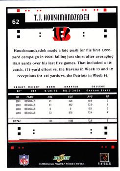 2005 Score #62 T.J. Houshmandzadeh Back