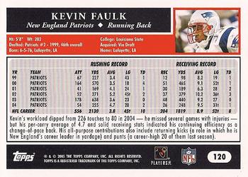 2005 Topps #120 Kevin Faulk Back