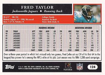 2005 Topps #124 Fred Taylor Back