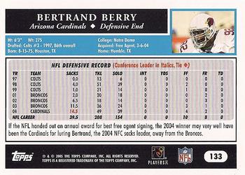 2005 Topps #133 Bertrand Berry Back