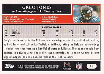 2005 Topps #15 Greg Jones Back