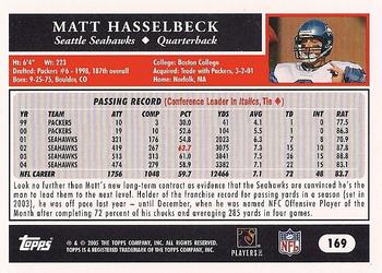 2005 Topps #169 Matt Hasselbeck Back