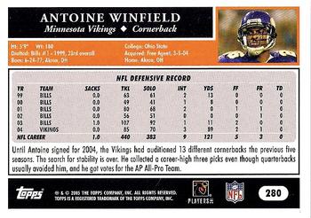 2005 Topps #280 Antoine Winfield Back