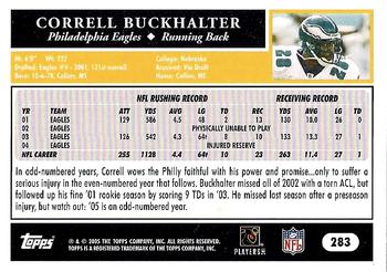 2005 Topps #283 Correll Buckhalter Back
