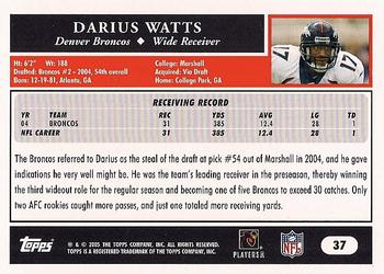 2005 Topps #37 Darius Watts Back