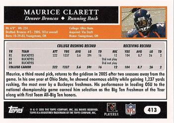 2005 Topps #413 Maurice Clarett Back