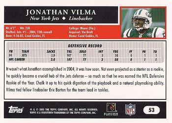 2005 Topps #53 Jonathan Vilma Back