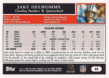 2005 Topps #65 Jake Delhomme Back