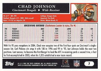 2005 Topps #7 Chad Johnson Back