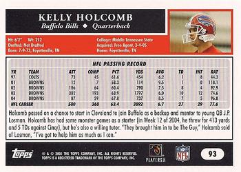 2005 Topps #93 Kelly Holcomb Back