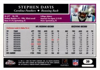 2005 Topps Chrome #30 Stephen Davis Back