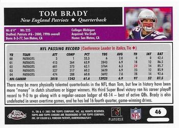 2005 Topps Chrome #46 Tom Brady Back