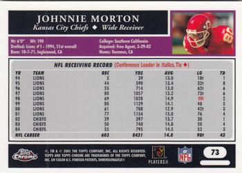 2005 Topps Chrome #73 Johnnie Morton Back