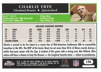 2005 Topps Chrome #176 Charlie Frye Back