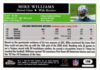 2005 Topps Chrome #198 Mike Williams Back