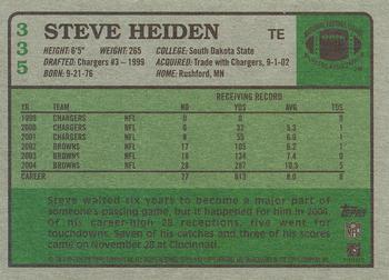 2005 Topps Heritage #335 Steve Heiden Back