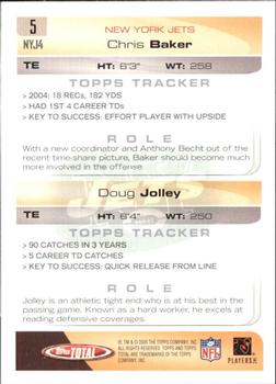 2005 Topps Total #5 Doug Jolley / Chris Baker Back