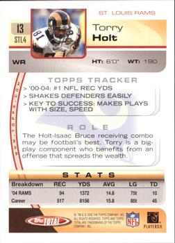 2005 Topps Total #13 Torry Holt Back