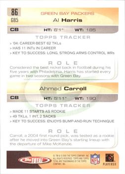 2005 Topps Total #86 Al Harris / Ahmad Carroll Back