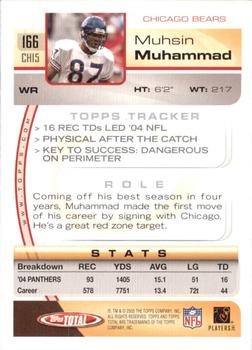 2005 Topps Total #166 Muhsin Muhammad Back