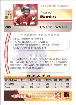 2005 Topps Total #169 Tony Banks Back