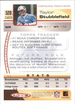 2005 Topps Total #520 Taylor Stubblefield Back