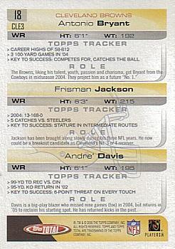 2005 Topps Total #18 Antonio Bryant / Frisman Jackson / Andre Davis Back