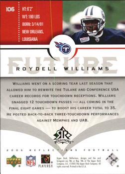2005 Upper Deck Reflections #106 Roydell Williams Back