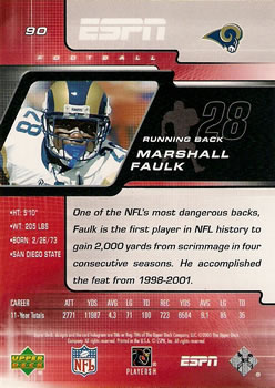 2005 Upper Deck ESPN #90 Marshall Faulk Back