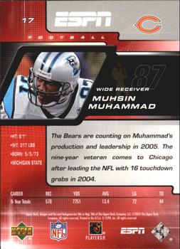 2005 Upper Deck ESPN #17 Muhsin Muhammad Back