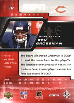 2005 Upper Deck ESPN #19 Rex Grossman Back